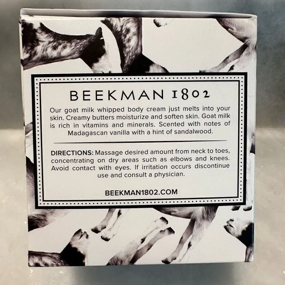 NWT Beekman 1802 Premium Natural Pure Goat Milk Whipped Body Cream 8 oz. Sealed